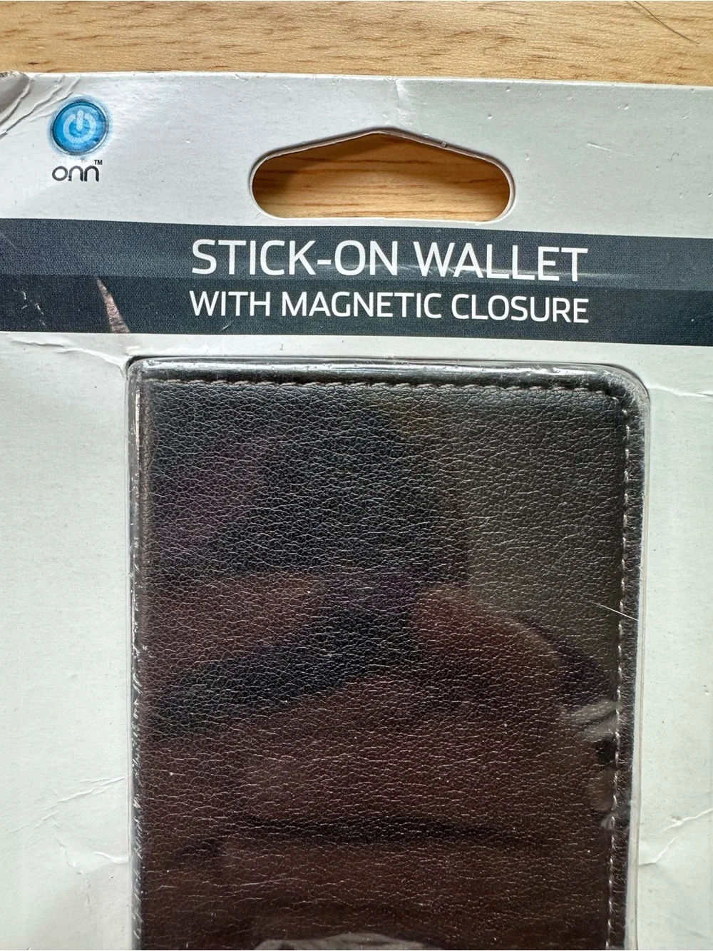 ONN. Men’s Stick-On Wallet Phone Case Wallet with magnetic closure – Black
